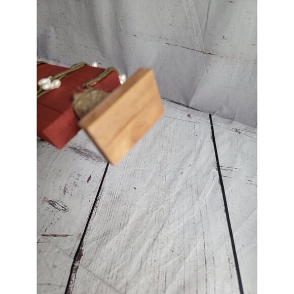 Handmade Rustic Wooden Red Christmas Tree Decor Shelf Sitter CountryCore - Picture 6 of 7